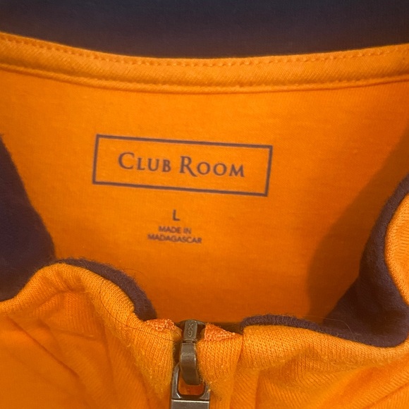 Club Room Men's Zip-Up Sweater in Orange and Black - Picture 2 of 3